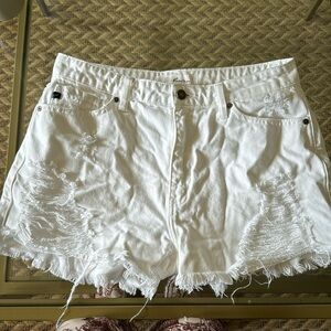 Kancan White Denim Shorts